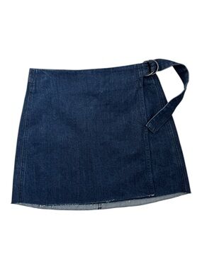 MADEWELL Raw Hem Denim Wrap Mini Skirt